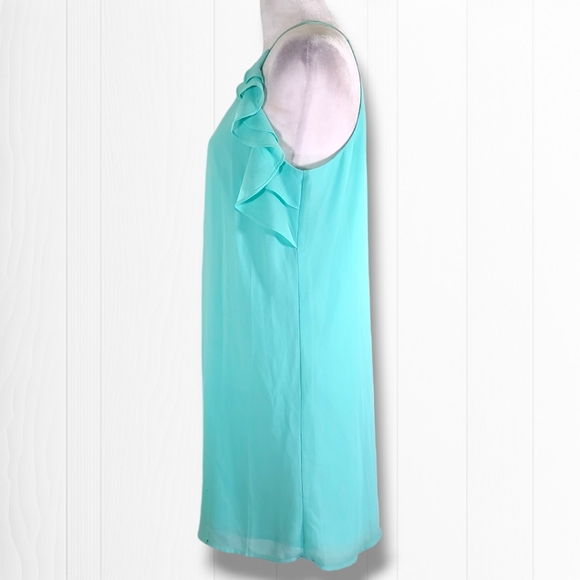 Naked Zebra Women's Mint Sheath Ruffle Halter Mini Dress Size Small - Picture 7 of 11